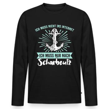 Scharbeutz Ostsee Scharbeutzer Urlaub - Männer Premium Bio Langarmshirt - Schwarz - Vorne - Nico (187cm)