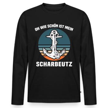 Scharbeutz Ostsee Scharbeutzer Urlaub - Männer Premium Bio Langarmshirt - Schwarz - Vorne - Nico (187cm)