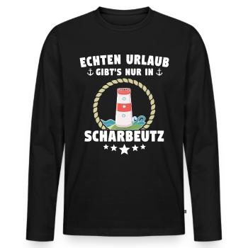 Scharbeutz Ostsee Scharbeutzer Urlaub - Männer Premium Bio Langarmshirt - Schwarz - Vorne - Nico (187cm)