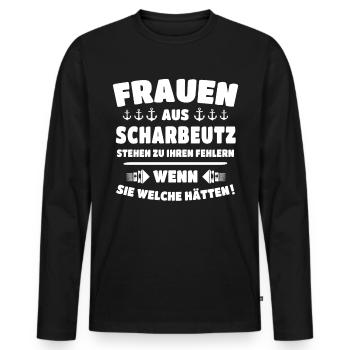 Scharbeutz Ostsee Scharbeutzer Urlaub - Männer Premium Bio Langarmshirt - Schwarz - Vorne - Nico (187cm)