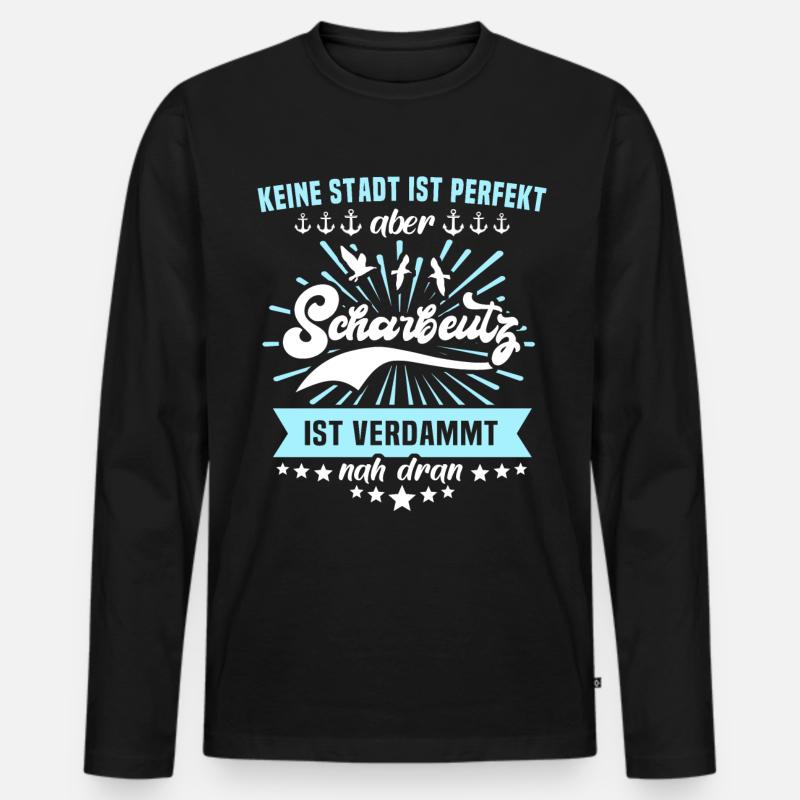 Scharbeutz Ostsee Scharbeutzer Urlaub - Männer Premium Bio Langarmshirt - Schwarz
