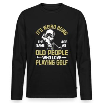 Großvater Papa Amateur Golf Humor Opa Alt - Männer Premium Bio Langarmshirt - Schwarz - Vorne - Nico (187cm)
