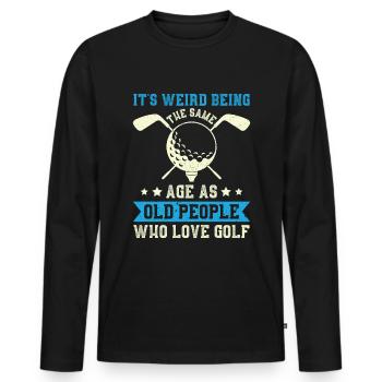 Großvater Papa Amateur Golf Humor Opa Alt - Männer Premium Bio Langarmshirt - Schwarz - Vorne - Nico (187cm)
