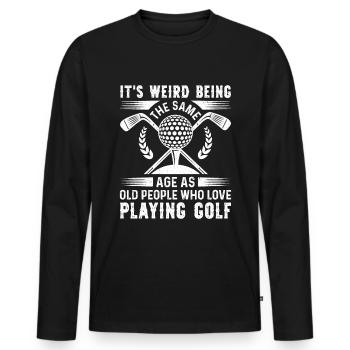 Großvater Papa Amateur Golf Humor Alt - Männer Premium Bio Langarmshirt - Schwarz - Vorne - Nico (187cm)