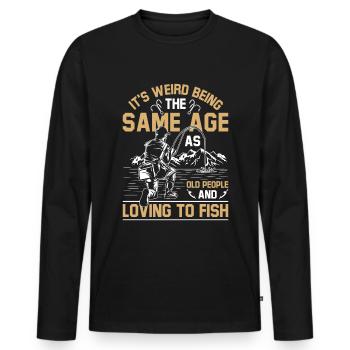 Großvater Papa Angeln Amateur Humor Alter Opa - Männer Premium Bio Langarmshirt - Schwarz - Vorne - Nico (187cm)