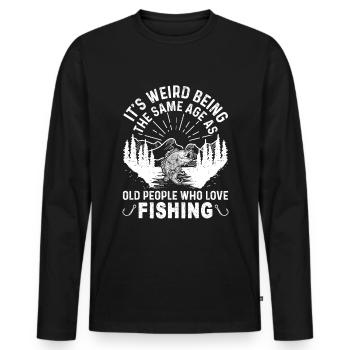 Großvater Papa Angeln Amateur Humor Alter Opa - Männer Premium Bio Langarmshirt - Schwarz - Vorne - Nico (187cm)