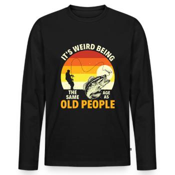 Großvater Papa Angeln Amateur Humor Alter Opa - Männer Premium Bio Langarmshirt - Schwarz - Vorne - Nico (187cm)