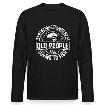 Großvater Papa Amateur Angeln Humor Alter Opa - Männer Premium Bio Langarmshirt - Schwarz - Vorne - Nico (187cm)