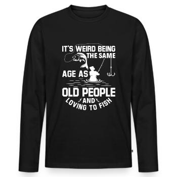 Großvater Papa Angeln Amateur Humor Alter Opa - Männer Premium Bio Langarmshirt - Schwarz - Vorne - Nico (187cm)
