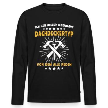 Dachdecker Dachspengler Dachklempner Dachdecken - Männer Premium Bio Langarmshirt - Schwarz - Vorne - Nico (187cm)