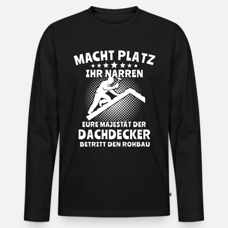 Dachdecker - Männer Premium Bio Langarmshirt - Schwarz