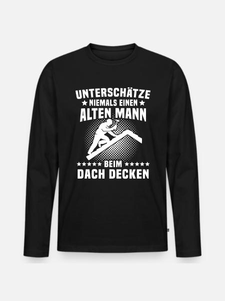 Dachdecker - Männer Premium Bio Langarmshirt - Schwarz