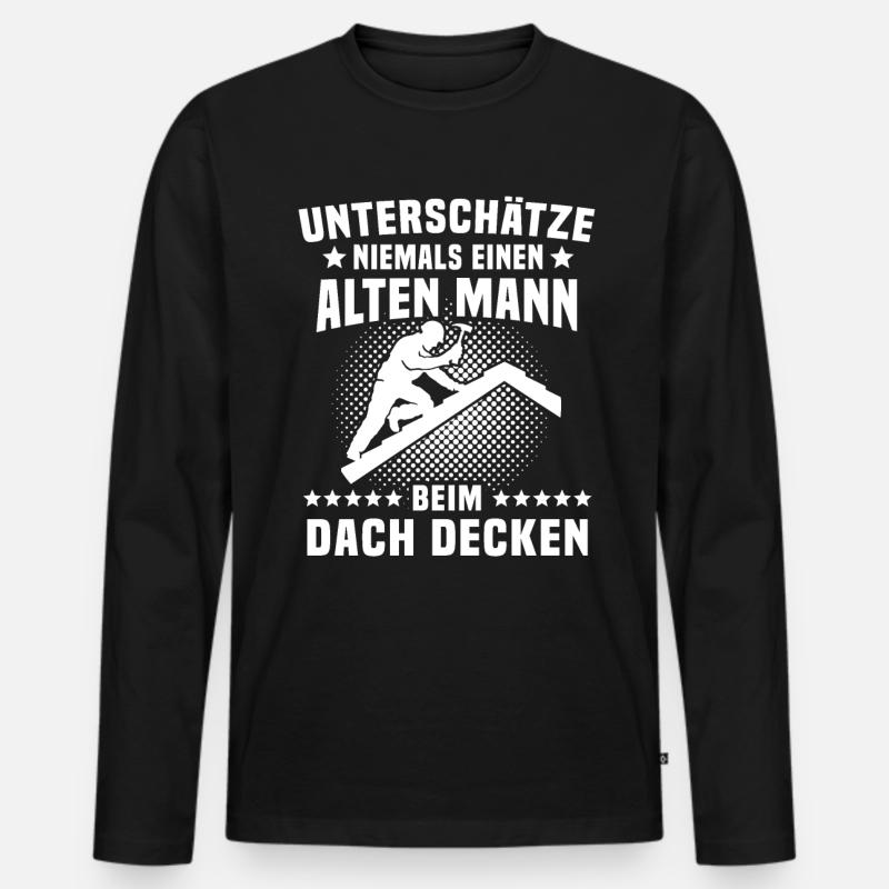 Dachdecker - Männer Premium Bio Langarmshirt - Schwarz
