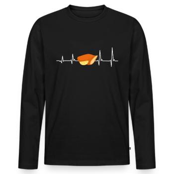 Schnitzelfan Heartbeat Schnitzel - Men's Premium Organic Long Sleeve Shirt - black - Front - Nico (187cm)