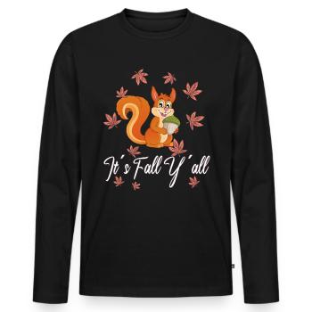 Chers écureuils Thanksgiving Automne Vous tous - T-shirt manches longues Premium bio Homme - noir - Devant - Nico (187cm)