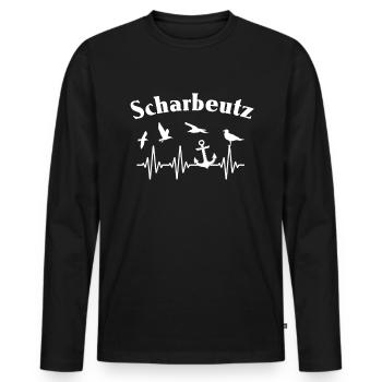 Scharbeutz EKG Souvenir Ostsee Scharbeutzer - Männer Premium Bio Langarmshirt - Schwarz - Vorne - Nico (187cm)