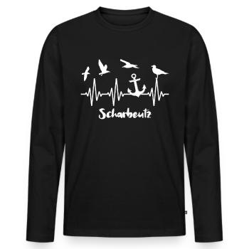 Scharbeutz EKG Souvenir Ostsee Scharbeutzer - Männer Premium Bio Langarmshirt - Schwarz - Vorne - Nico (187cm)