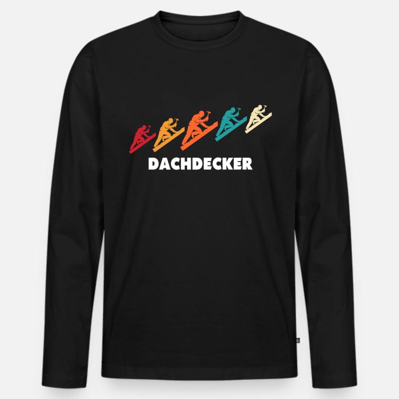 Dachdecker Dachspengler Dachdecken Dachklempner - Männer Premium Bio Langarmshirt - Schwarz