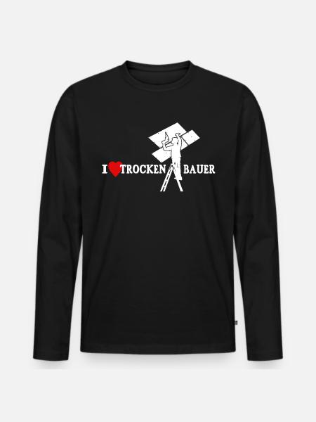 Trockenbaumonteur Sprüche Trockenbauer Geschenk - Männer Premium Bio Langarmshirt - Schwarz