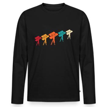 Installateur de cloisons sèches Dictons Cadeau de cloison sèche - T-shirt manches longues Premium bio Homme - noir - Devant - Nico (187cm)