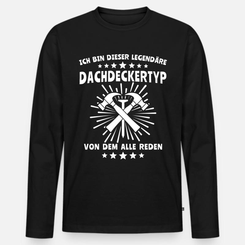 Dachdecker Dachdecken - Männer Premium Bio Langarmshirt - Schwarz