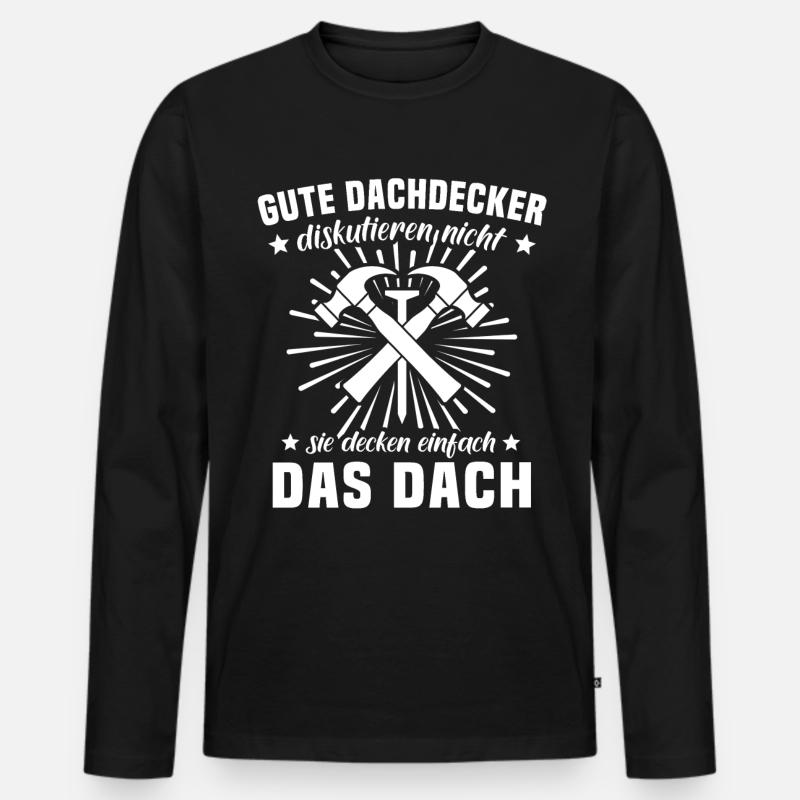 Dachdecker Dachdecken - Männer Premium Bio Langarmshirt - Schwarz