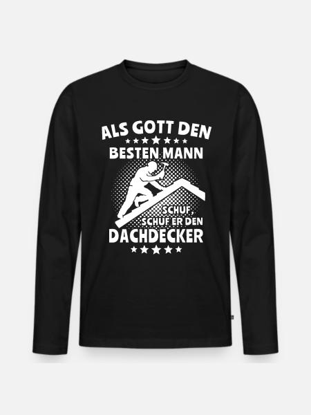 Dachdecker Dachdecken - Männer Premium Bio Langarmshirt - Schwarz