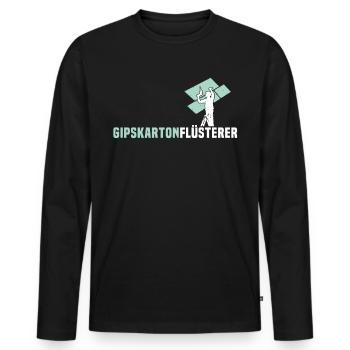 Trockenbauer Sprüche Trockenbau - Männer Premium Bio Langarmshirt - Schwarz - Vorne - Nico (187cm)