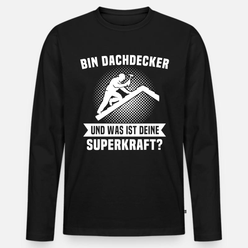 Dachdecker - Männer Premium Bio Langarmshirt - Schwarz