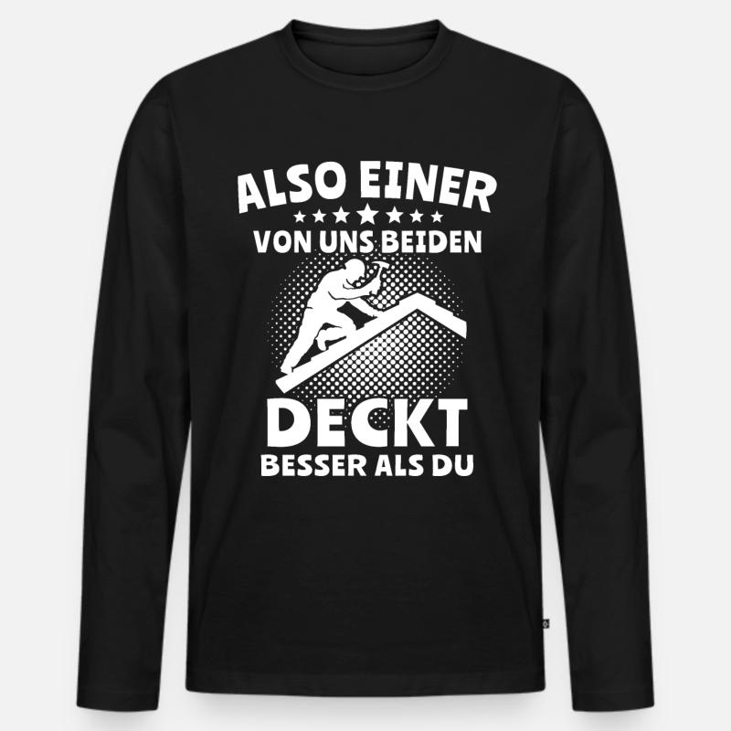 Dachdecker - Männer Premium Bio Langarmshirt - Schwarz