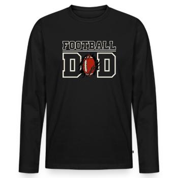 Fußball Vater Sportler Amerikanischer Fußball - Männer Premium Bio Langarmshirt - Schwarz - Vorne - Nico (187cm)