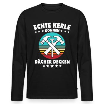 Dachdecker Dächer Decken Dachdecken - Männer Premium Bio Langarmshirt - Schwarz - Vorne - Nico (187cm)