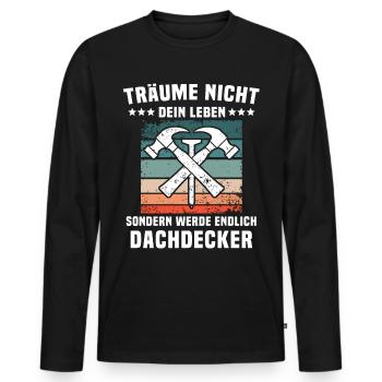 Dachdecker Dächer Decken Dachdecken - Männer Premium Bio Langarmshirt - Schwarz - Vorne - Nico (187cm)