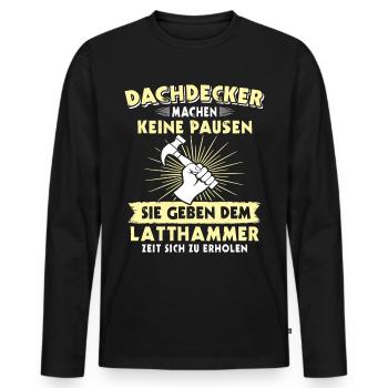 Dachdecker Dächer Decken Dachdecken - Männer Premium Bio Langarmshirt - Schwarz - Vorne - Nico (187cm)