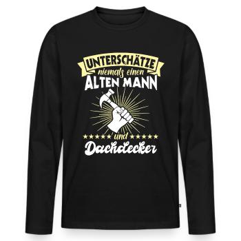 Dachdecker Dächer Decken Dachdecken - Männer Premium Bio Langarmshirt - Schwarz - Vorne - Nico (187cm)
