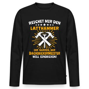 Dachdecker Dächer Decken Dachdecken - Männer Premium Bio Langarmshirt - Schwarz - Vorne - Nico (187cm)