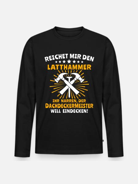 Dachdecker Dächer Decken Dachdecken - Männer Premium Bio Langarmshirt - Schwarz