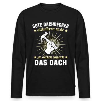 Dachdecker Dächer Decken Dachdecken - Männer Premium Bio Langarmshirt - Schwarz - Vorne - Nico (187cm)