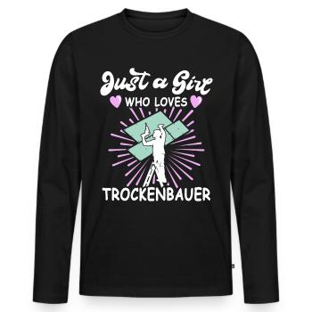 Trockenbauer Trockenbaumonteur Trockenbau - Männer Premium Bio Langarmshirt - Schwarz - Vorne - Nico (187cm)