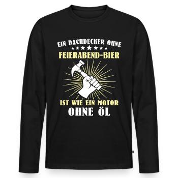 Dachdecker Sprüche Dachdecken - Männer Premium Bio Langarmshirt - Schwarz - Vorne - Nico (187cm)
