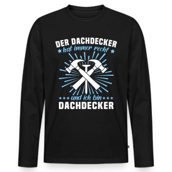Dachdecker Sprüche Dachdecken - Männer Premium Bio Langarmshirt - Schwarz - Vorne - Nico (187cm)