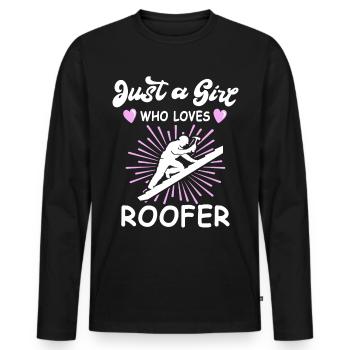 Roofing motif roofing ceilings - Men's Premium Organic Long Sleeve Shirt - black - Front - Nico (187cm)