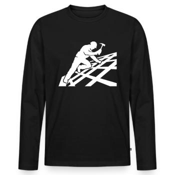 Roofing motif roofing ceilings - Men's Premium Organic Long Sleeve Shirt - black - Front - Nico (187cm)