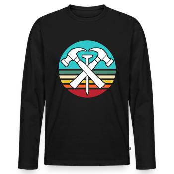 Roofing motif roofing ceilings - Men's Premium Organic Long Sleeve Shirt - black - Front - Nico (187cm)