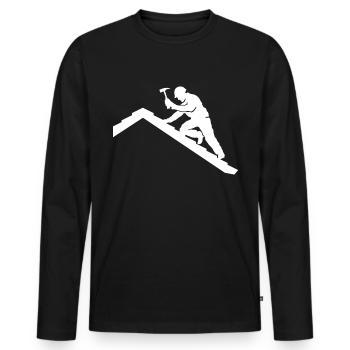 Roofing motif roofing ceilings - Men's Premium Organic Long Sleeve Shirt - black - Front - Nico (187cm)