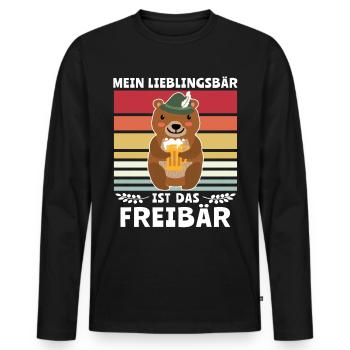 Bier Bierliebhaber Bär Biersprüche Biertrinker - Männer Premium Bio Langarmshirt - Schwarz - Vorne - Nico (187cm)