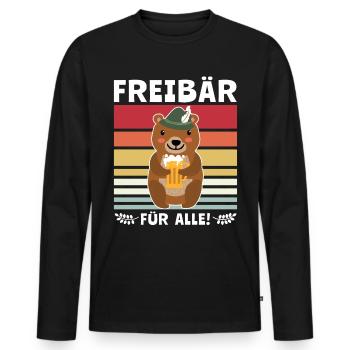 Bier Bierliebhaber Bär Biersprüche - Männer Premium Bio Langarmshirt - Schwarz - Vorne - Nico (187cm)