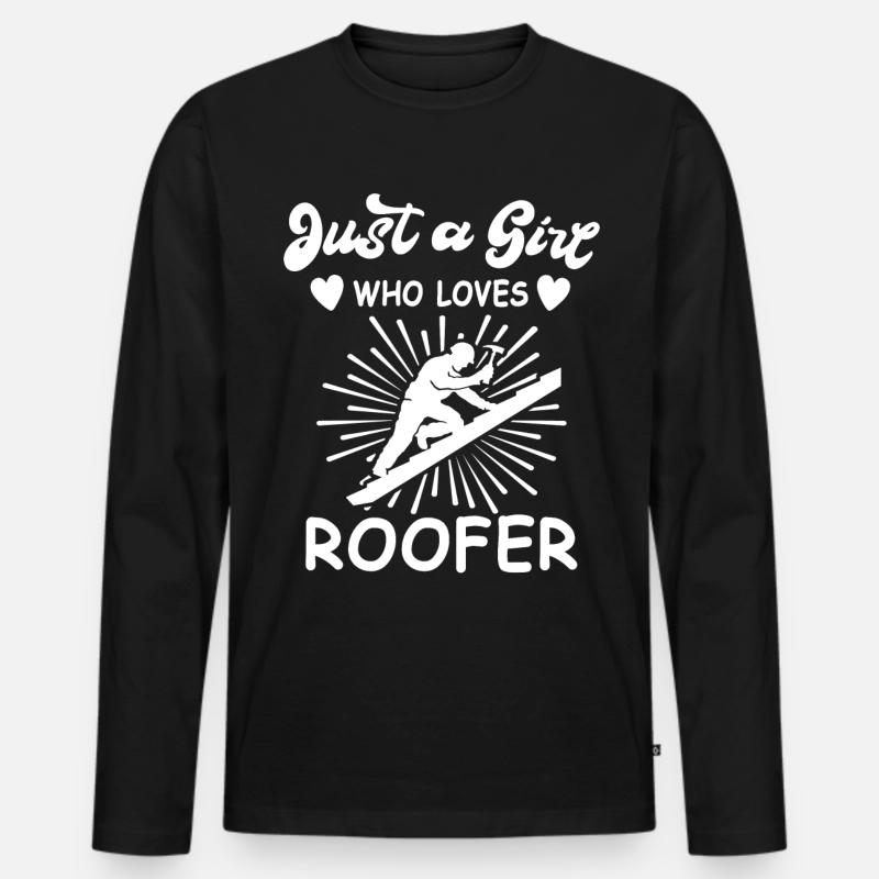 Dachdecker Dachdecken Dachdeckermeister - Männer Premium Bio Langarmshirt - Schwarz