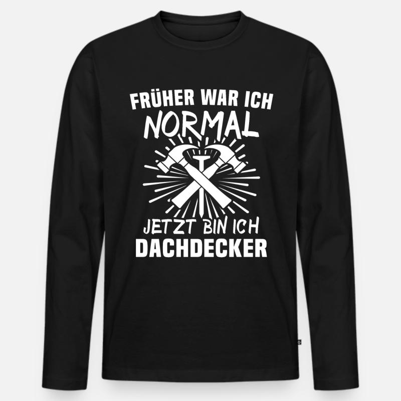 Dachdecker - Männer Premium Bio Langarmshirt - Schwarz