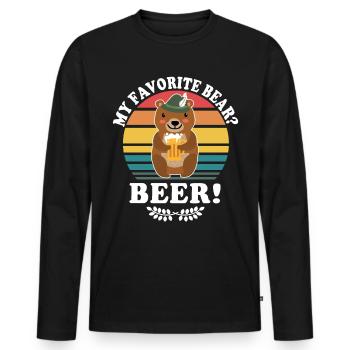 Bière Ours Dictons de bière Boozing Toasts - T-shirt manches longues Premium bio Homme - noir - Devant - Nico (187cm)
